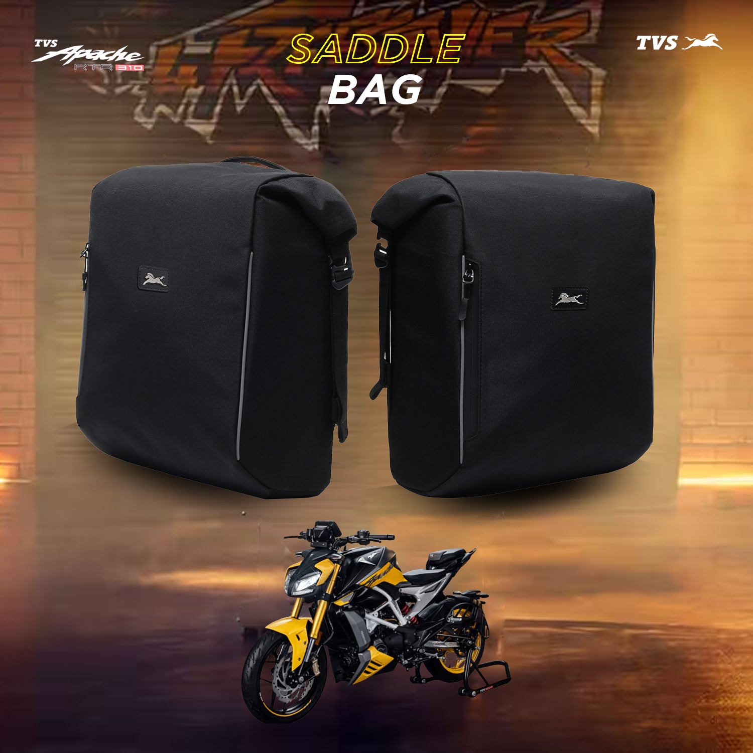 TVS Apache RTR Premium Saddle Bag – Durable & Spacious Travel Companion